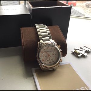 Michael Kors watch silver and rose gold accents